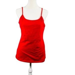 Gap Tank Top Size L Red 95% Cotton 5% Spandex.